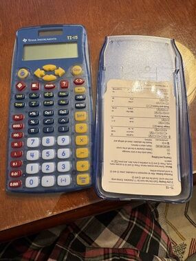 Texas Instruments TI-15 Calculator Cover Insert - Blue/Clear